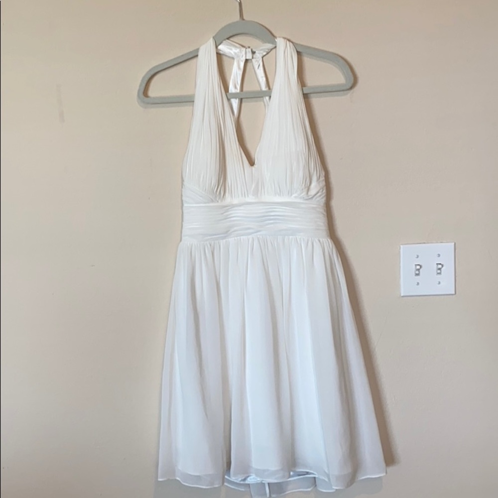 White halter top dress